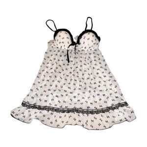 In Bloom White and Black Chemise with Floral Print Size M 2 pc